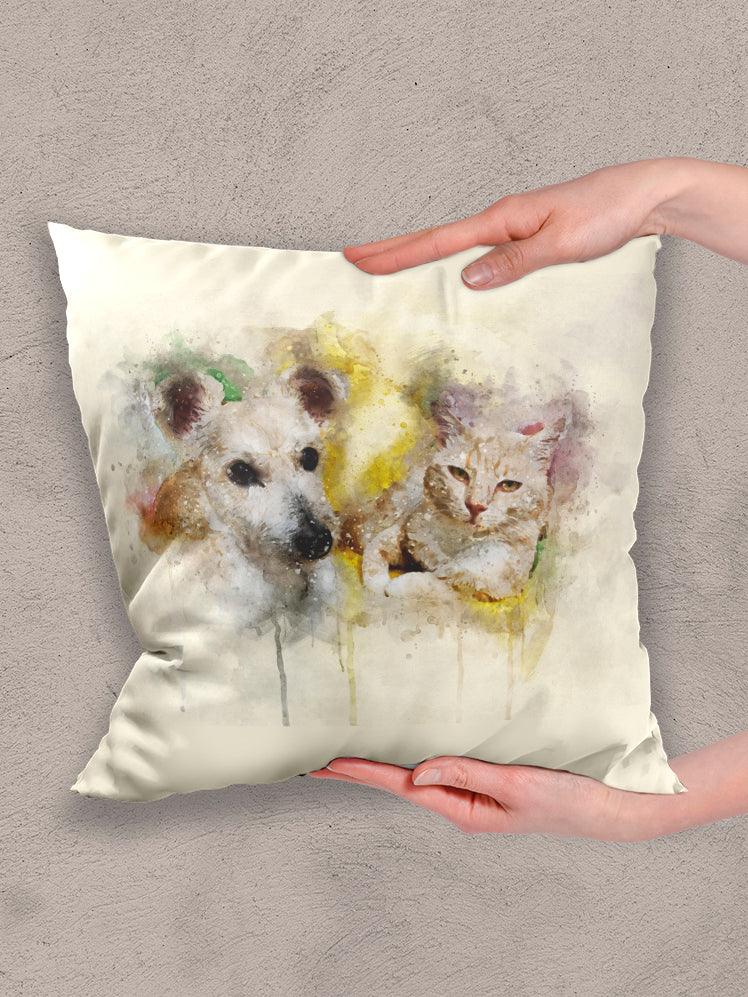 WaterColour Sibling - Custom Pet Pillow - NextGenPaws Pet Portraits