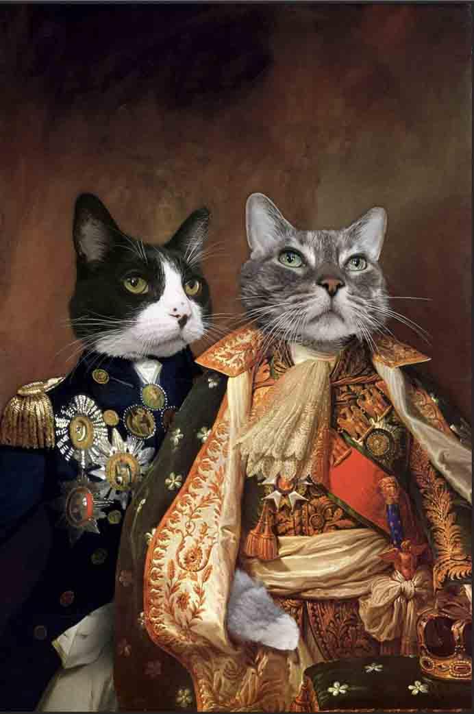 The Emperors - Custom Sibling Pet Portrait - NextGenPaws Pet Portraits