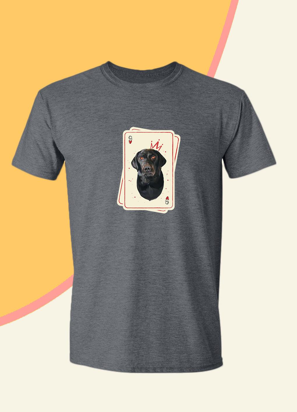 Queen Playing Cards - Unisex Custom Pet TShirt - NextGenPaws Pet Portraits