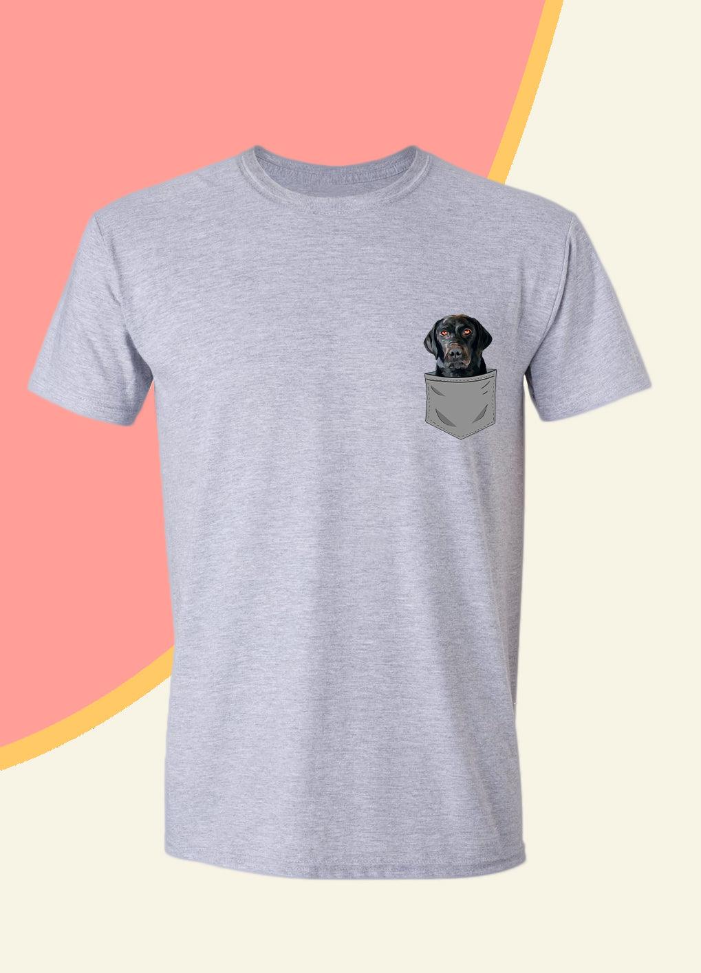 Minimalist Style Pocket - Custom Pet TShirt - NextGenPaws Pet Portraits