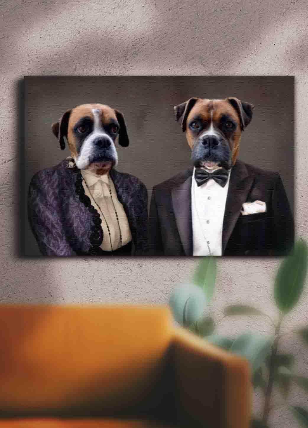 The Chic Couple - Custom Sibling Pet Portrait - NextGenPaws Pet Portraits