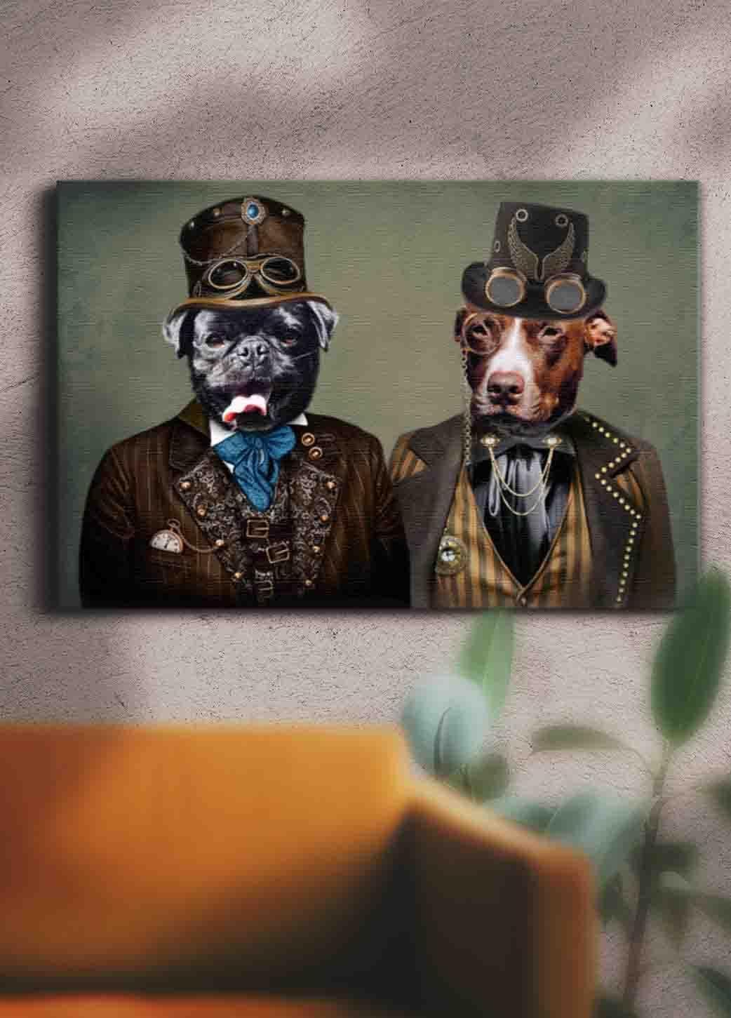The Doc and The Pilot - Custom Sibling Pet Portrait - NextGenPaws Pet Portraits