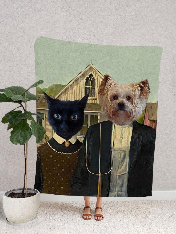 The Gothics - Custom Sibling Pet Blanket - NextGenPaws Pet Portraits