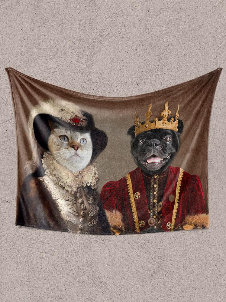 The Queen and The King - Custom Sibling Pet Blanket - NextGenPaws Pet Portraits