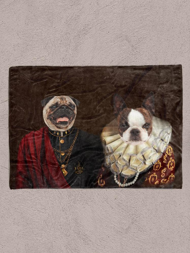 The Red Couple - Custom Sibling Pet Blanket - NextGenPaws Pet Portraits